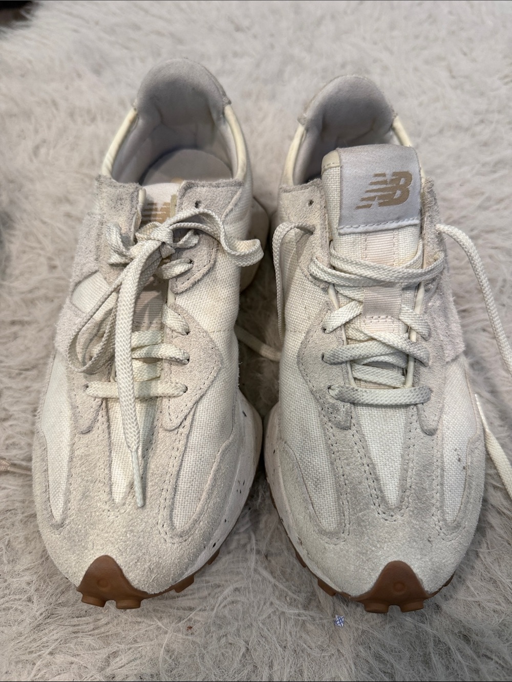 New Balance Light Gray and White Athletic Sneaker